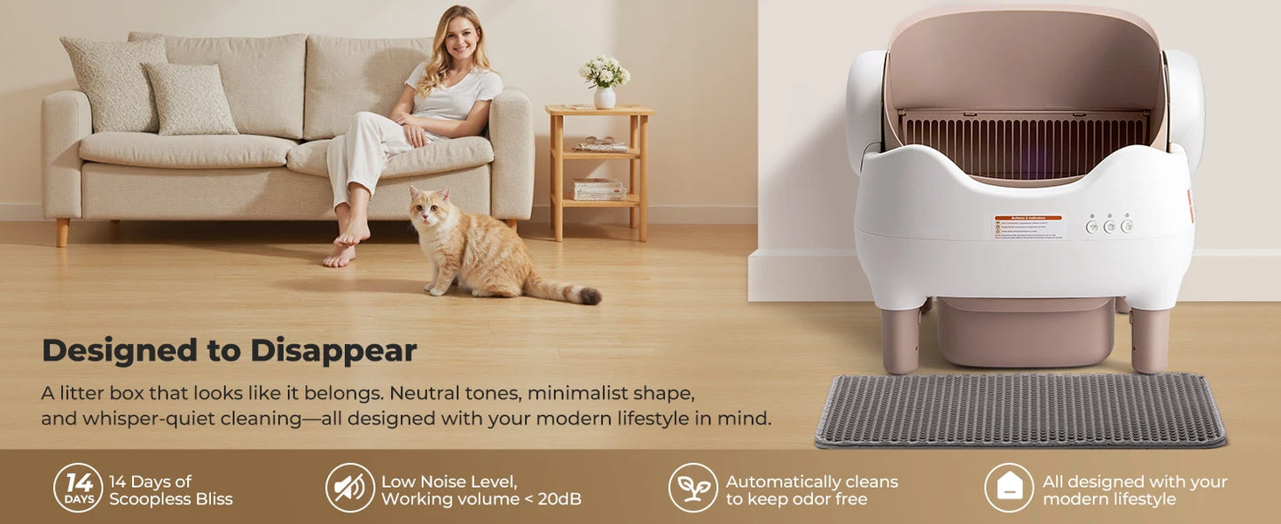 LoomoraStore™ ,Self Cleaning Litter Box, Automatic Cat Litter Box with APP Control