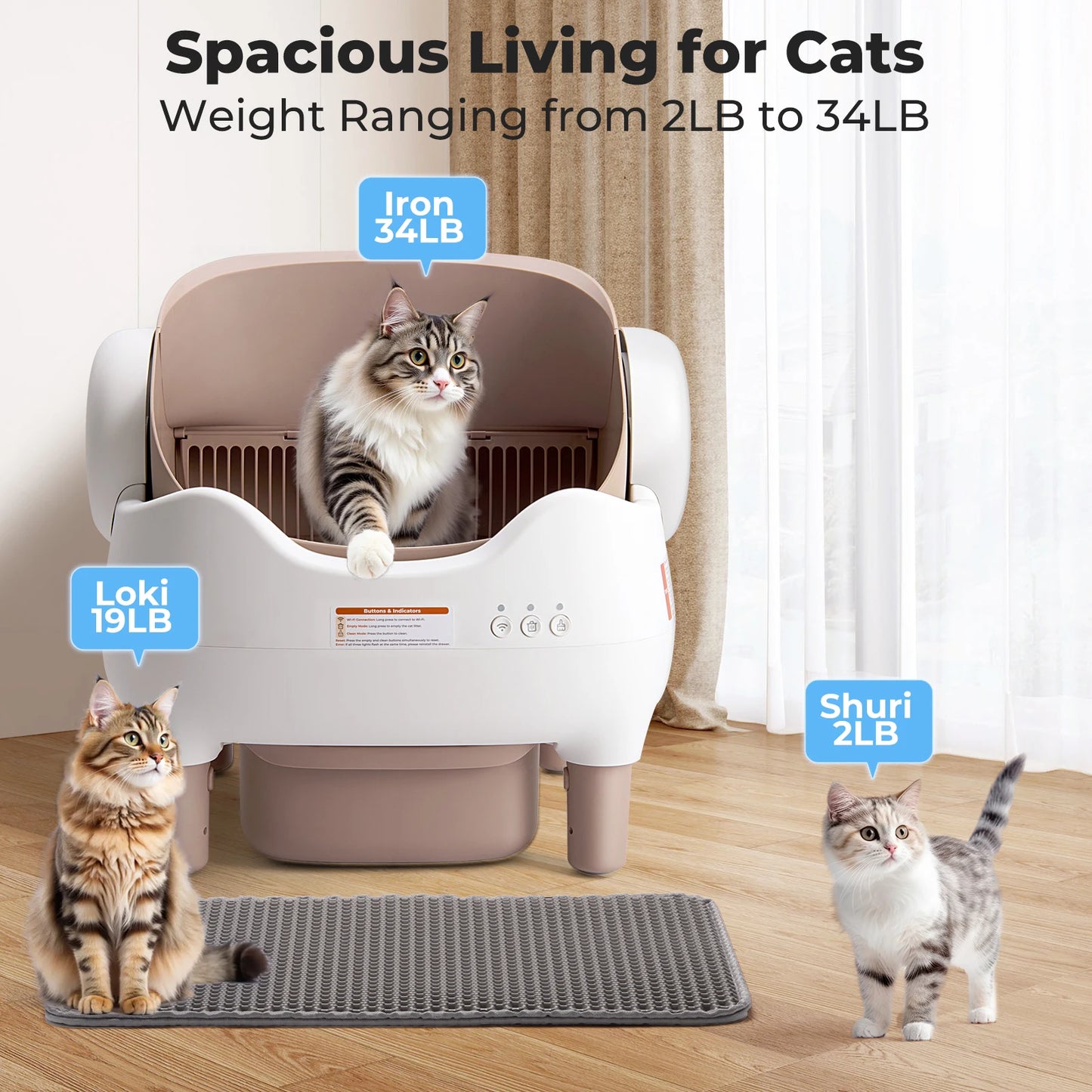 LoomoraStore™ ,Self Cleaning Litter Box, Automatic Cat Litter Box with APP Control