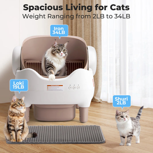 LoomoraStore™ ,Self Cleaning Litter Box, Automatic Cat Litter Box with APP Control